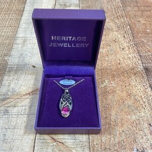 NEW Heritage Jewelry Silver Necklace October Birthstone Tourmaline Gift Birthday